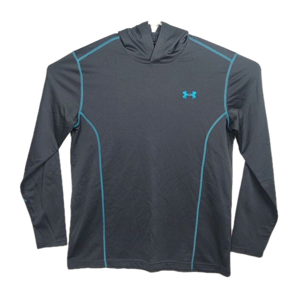 Under Armour Hoodie Sweatshirt Men's XL Gray Fitted Pullover Long Sleeves